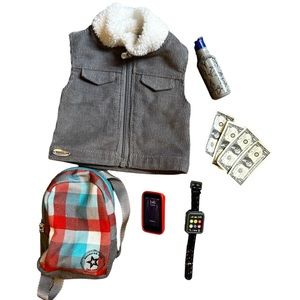 American Girl Casual and Cool Accessories Vest Backpack Phone - Fits 18” Dolls